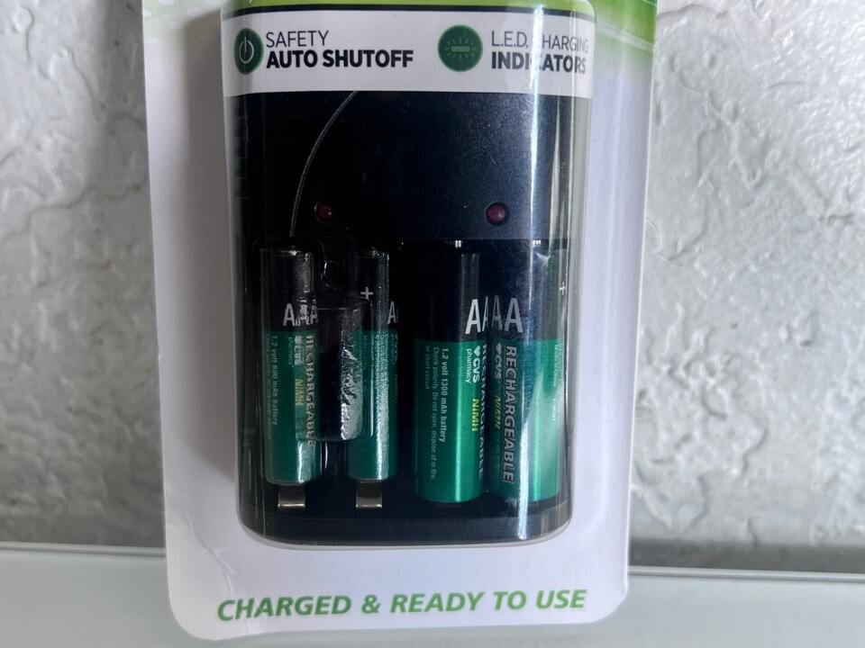 CVS Pharmacy Rechargeable Batteries & Battery Charger - 2AA & AAA NiMH ...