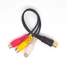 1pc 18cm TV Male Plug to 3 x RCA (Red+Yellow+White) Female Jack Adapter Cable