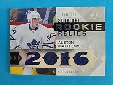 2016-17 Auston Matthews SP Game Used NHL Rookie Relics Jersey Patch RC /199