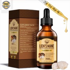 2 Oz Lions Mane Mushroom Extract Organic Non GMO Tincture Liquid Herbal Drops Fl