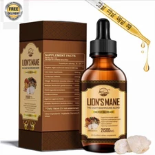 2 Oz Lions Mane Mushroom Extract Organic Non GMO Tincture Liquid Herbal Drops Fl