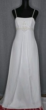St. Tropez Spaghetti Strap Chiffon Split Front Wedding Dress Style T8077 Size 4
