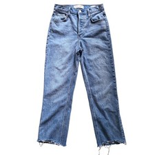 ARITZIA Denim Forum The Arlo High Rise Straight 28L Raw Hem 84950 Women's 25