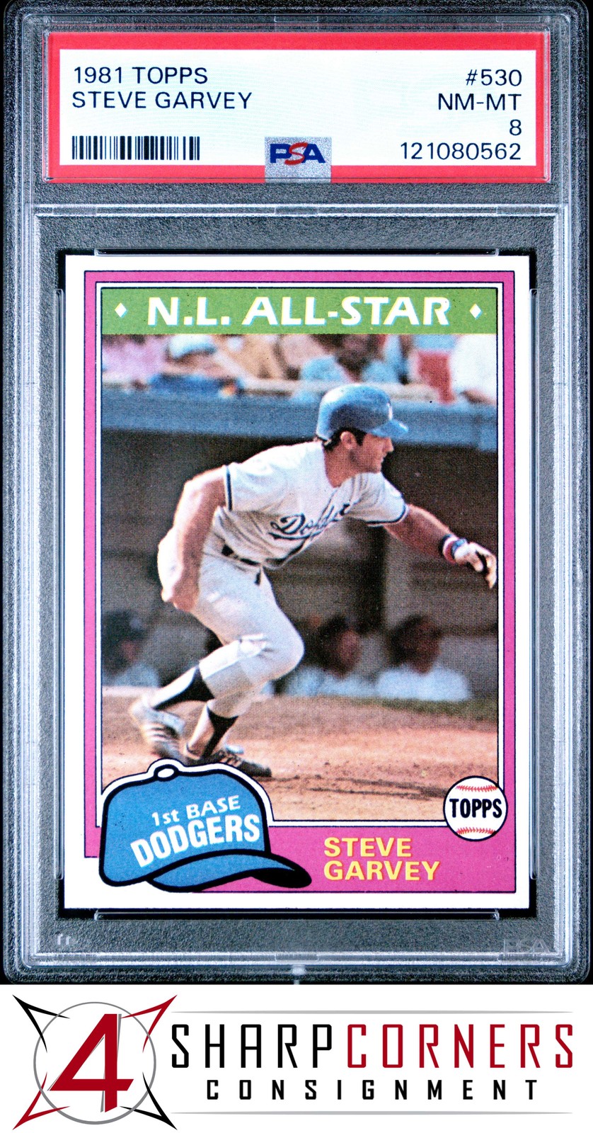 1981 TOPPS #530 STEVE GARVEY DODGERS PSA 8