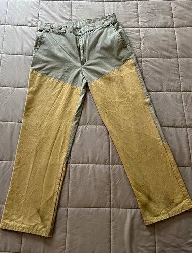 Orvis Upland Hunting Pants Men’s 36x32 Cotton Canvas Khaki/Gray Straight - product listing photo