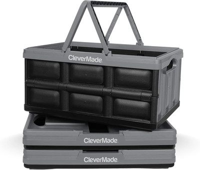 Collapsible Shopping Basket 32L, 3 Pack   Folding Grocery Basket with Handles, S