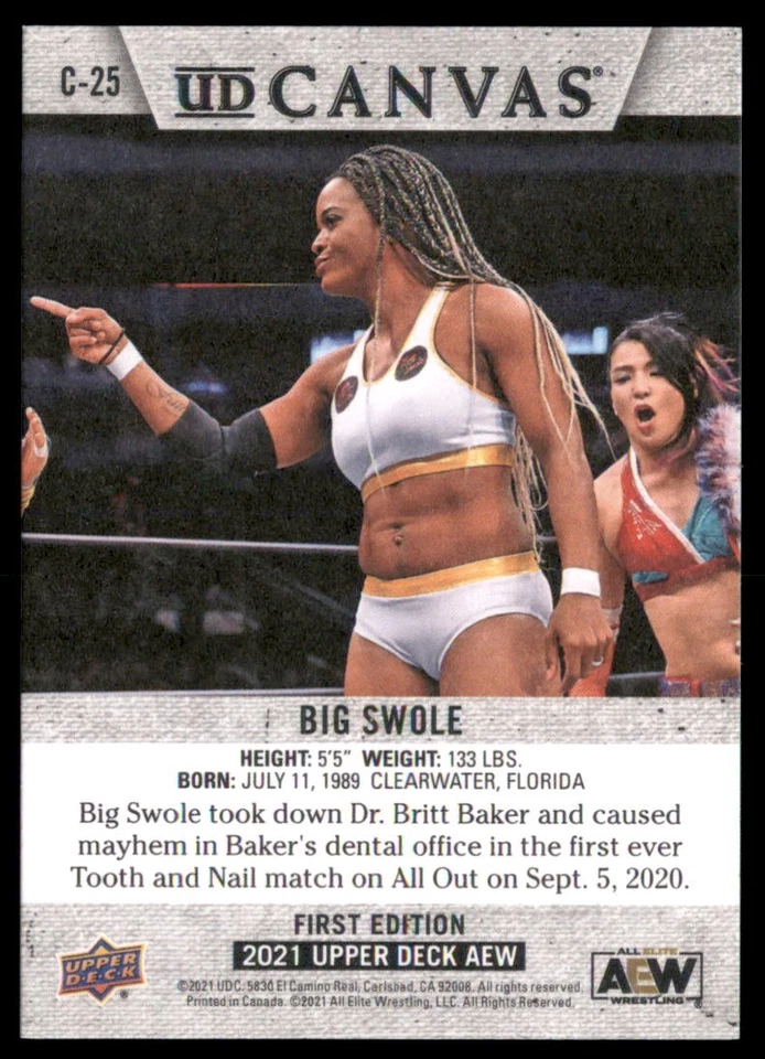 2021 Upper Deck AEW #C-25 Big Swole Canvas - Image 2 of 2