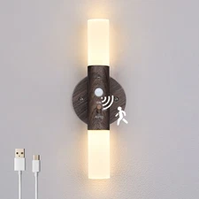 1 2 Pack Modern LED Wall Light Motion Sensor USB Indoor Up and Down Lamp Sconce