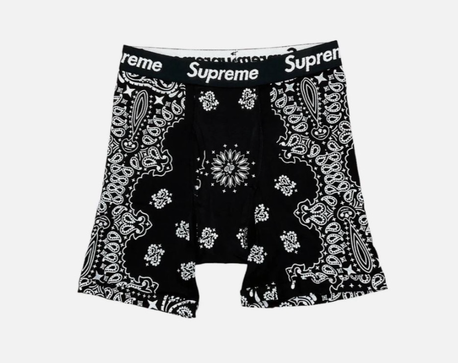 Supreme/Hanes Bandana Briefs, Underwear, Single Pair, Black/White