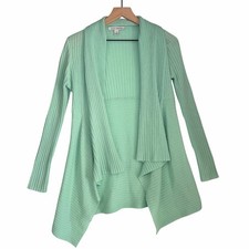 Autumn Cashmere Cardigan Sweater 100 Cashmere Light Blue Green size XS