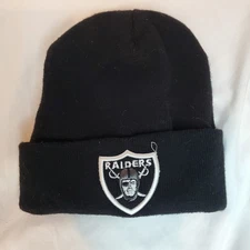 Oakland Raiders NFL Basic Knit Beanie- Black