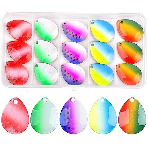 80pcs Colorful Spinner Blades Fishing Lures Kit - DIY Inline Spinners for Walley - Image 3