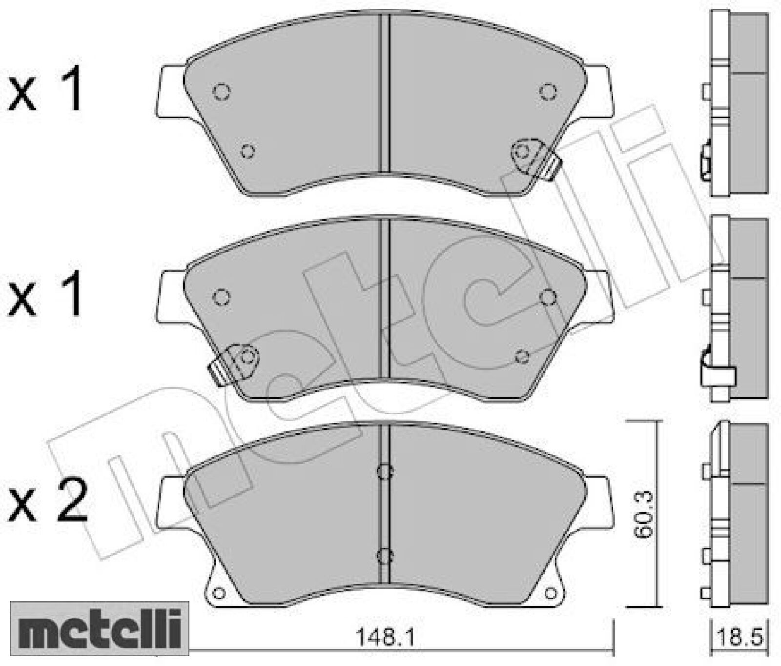 metelli 22-0838-0 Bremsbelagsatz für Scheibenbremse Bremsbelagsatz
