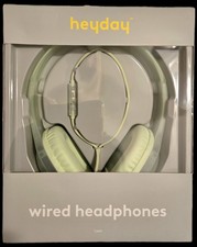 Heyday Wired On-Ear Jelly Headphones   Green 3.5mm Plug, Mic NEW in BOX