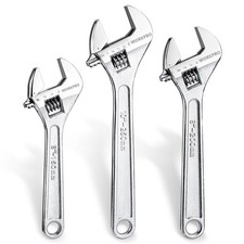 WORKPRO 3PC 6" 8" 10" Adjustable Wrench Set Forged Carbon Steel SAE&Metric Scale
