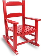 Toddler Wooden Rocking Chair Kids Recliner for Ages 3-6 Anti-Tip Safe Sturdy