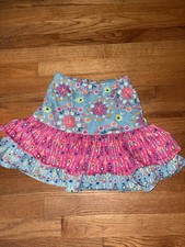 Hanna Anderson girls 130 8-10 multi color floral tiered skirt