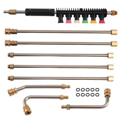 #ad 4000PSI High Pressure Washer Extension Set 6 Wands 97in 6 Nozzles 3 Curved Rods $30.50