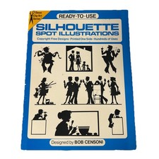 Vtg 1984 Silhouette Spot Illustrations Art Book Crafting Drawing Illustrators