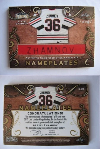 2017-18 Leaf Lumber Kings Nameplates Gold Alexei Zhamnov 1/1 nameplate