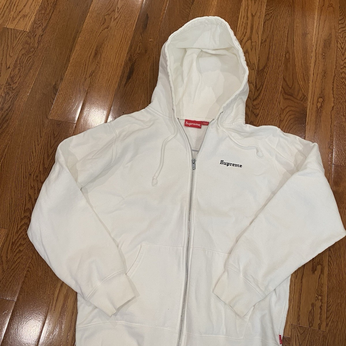 Supreme SS17 666 Zip Up Sweat Hoodie White Red Size Large | eBay Supreme SS17 666 Zip Up Sweat Hoodie White Red Size Large | eBay