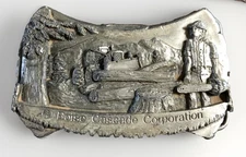 1981 Boise Cascade Corporation Logging Tree Cutting Wood Logger Buckle VTG #21