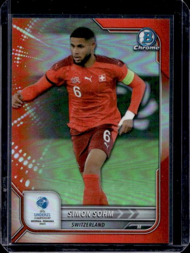 2022 Bowman Chrome UEFA U21 Simon Sohm Orange Refractor Error #28/75