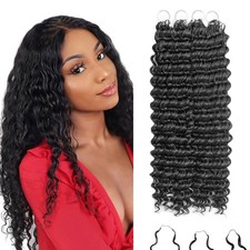 Deep Wave Feather Crochet Hair, 100 Strands Miracle Knots Hair Curly Crochet Hai