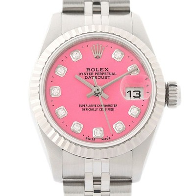 Rolex Damen Datejust 69174 Pink Diamant 18K Gold & Stahl Uhr Mit Rolex Band