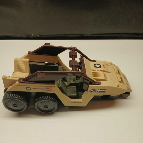 Vintage Hasbro GI Joe 1988 Desert Fox Jeep 6WD Tan Toy Vehicle Incomplete Lot D