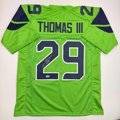 Autographed/Signed Earl Thomas III Seattle Green Football Jersey