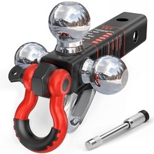 Tri Ball Hitch Trailer Mount W Lock Tow Hook Clevis Shackle Fits 2 Receiver