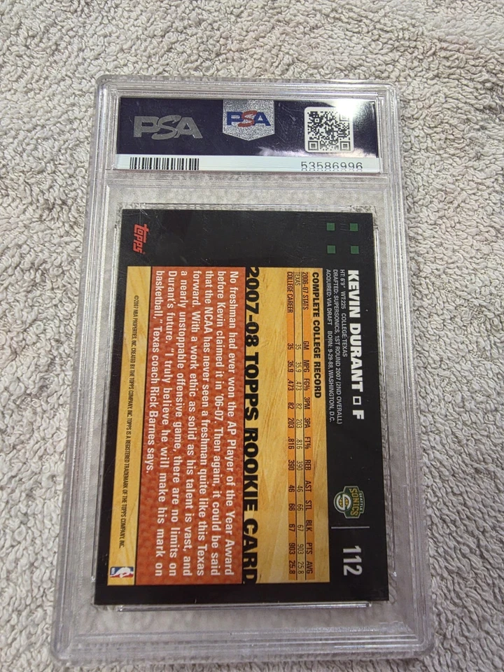 Topps Kevin Durant #112 (RC) 2007 Seattle, Houston Rockets Foto 2 de 2