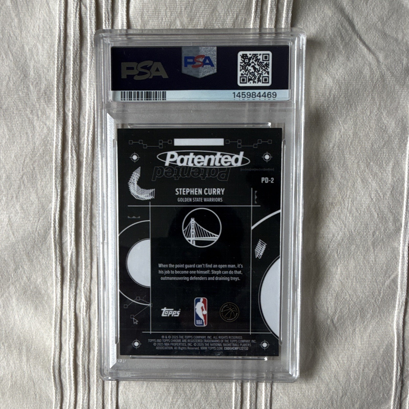 2025 Topps Chrome Patented Stephen Curry #PD-2 Warriors PSA 6 Graded view 2
