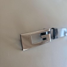 GUCCI Silver Tone Rectangular G Logo Belt Buckle Only 5.5cm Used