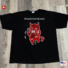 New Apparel Radiohead Band T-Shirt Retro Style Black Unisex Tee Vintage