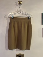 Vintage State Of Claude Montana Camel Beige Miniskirt MADE IN ITALY DESIGNER