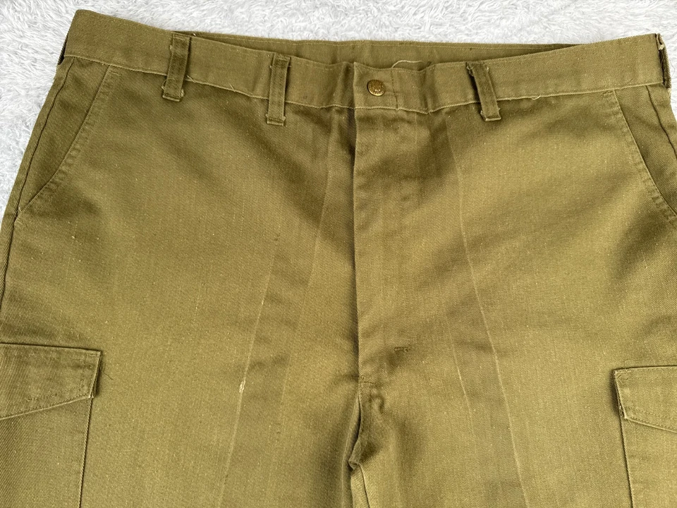 VINTAGE Boy Scouts Pants Men 32 Green Cargo Official Uniform Twill Cotton 32x31 - Image 4 of 4