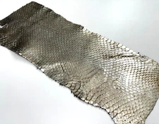 Silver Genuine Anaconda Leather Remnant Scrap Piece hide snake skin python 162