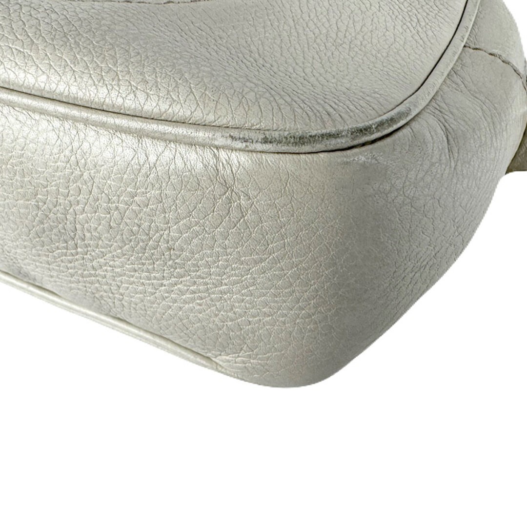 GUCCI Ivory Leather Crossbody Bag Gold Hardware Used 16x19cm Fashion Valid thumbnail 9