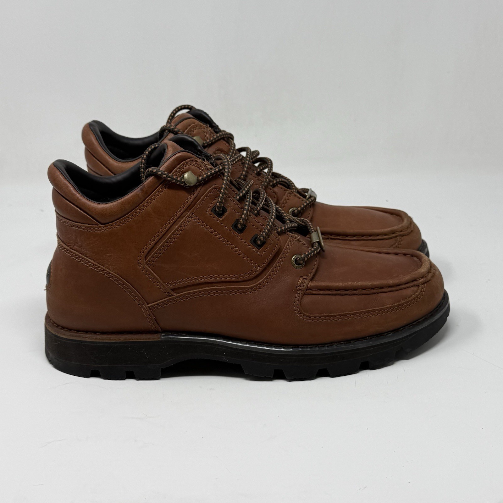 Rockport XCS Waterproof Chukka Boots Mens 8 W Wide Brown Leather Preppy Gorpcore