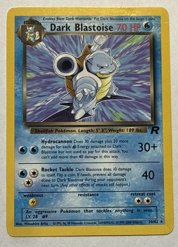 Dark Blastoise Non Holo Team Rocket 20/82 Moderate Play