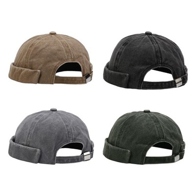 Mode Beanie Mütze Frühling Sommer ohne Schirmmütze gerollte Manschette Streetwear verstellbar