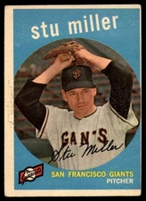 1959 Topps #183 Stu Miller EX Giants         ID:66927