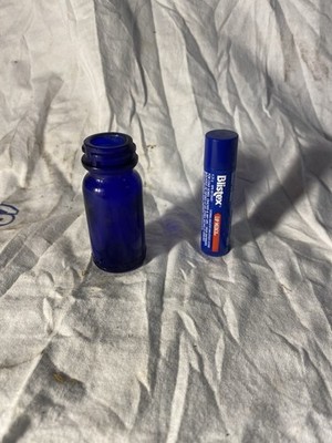 ANTIQUE 1940 s EMERSON DRUG CO BROMO SELTZER MEDICINE BLUE GLASS BOTTLE