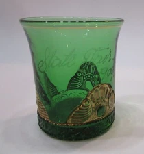 Antique 1909 North Dakota State Fair Grand Forks Northwood Emerald Green Glass