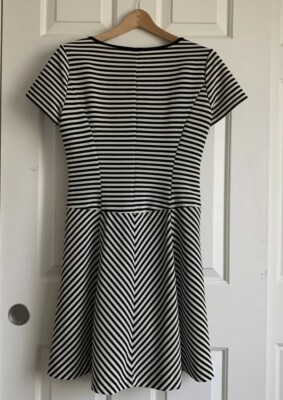 beige by eci Women's Size M Striped White Black Sleeveless Stretch Dress |  eBay