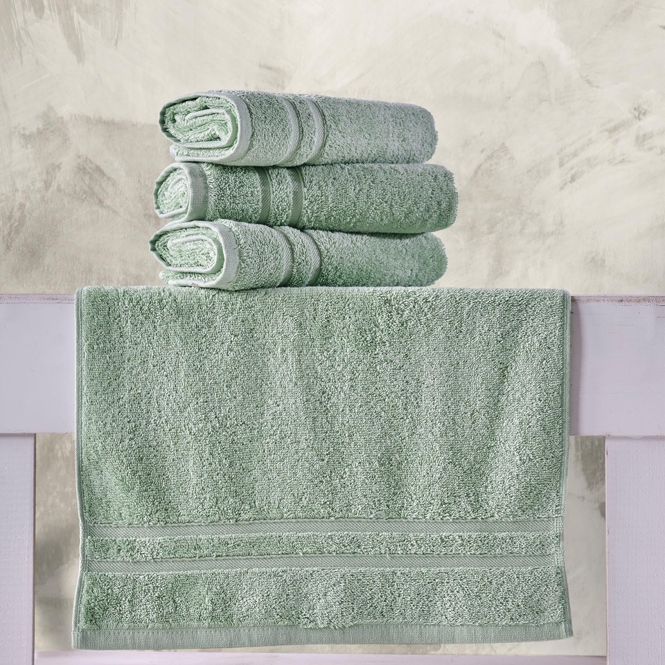 Light Green Hand Towels 4 Pack Turkish Cotton Premium Quality Soft and