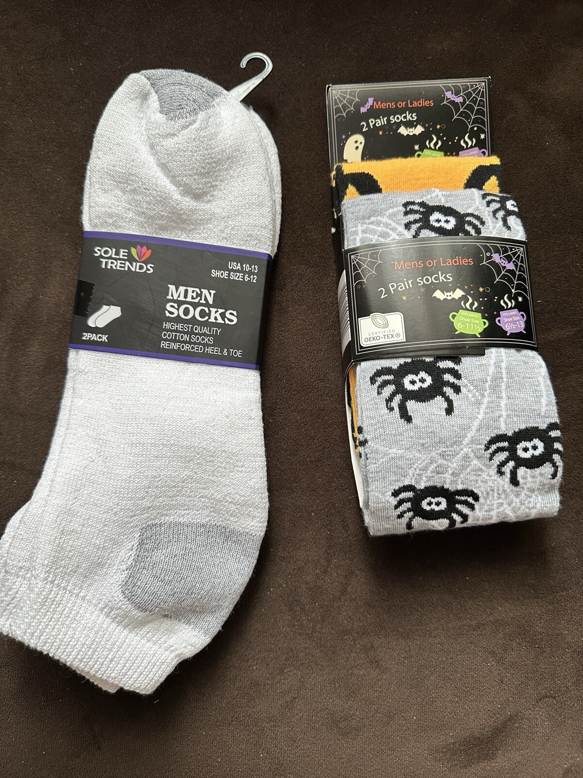 SAOLA Calze uomo nuove fascio suola tendenze cotone bianco + zucca ragno Aldi Holloween