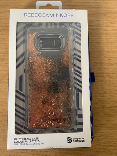 REBECCA MINKOFF glitterfall case for Samsung Galaxy S8+ rose gold glitter - NEW